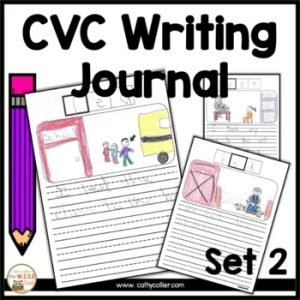 CVC Writing Journal for Kindergarten and First Grade Set 2 | Writing Center
