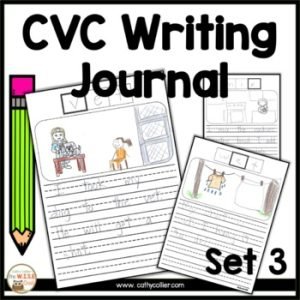 CVC Writing Journal for Kindergarten and First Grade Set 3 | Writing Center