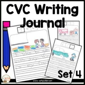 CVC Writing Journal for Kindergarten and First Grade Set 4 | Writing Center