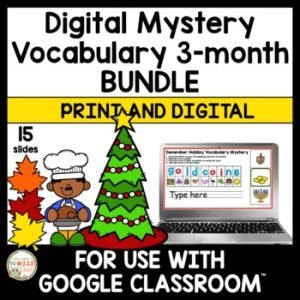 Digital Vocabulary Mystery Words 3-Month BUNDLE | Print and Digital