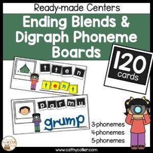 Ending Blends and Digraph Phoneme Boards Independent Centers Mapping SOR