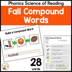 Fall Compound Words Building Mat Hands-On Center Vocabulary Thanksgiving K-1