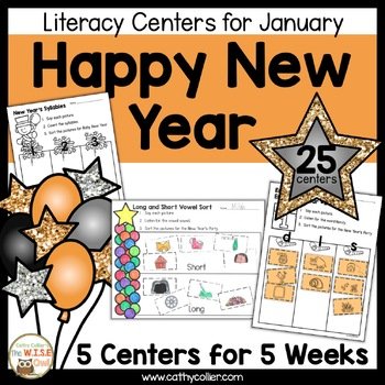 January Workstations Happy New Year Word Work Centers Phonics SOR | The ...