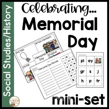 Memorial Day Activities for Writing and Word Work Phonics 4 Square