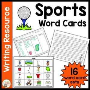 Sports Word Cards | Vocabulary Writing Center | Independent Work Stations