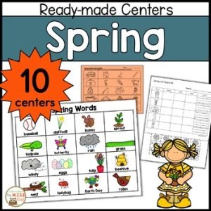 Spring Centers for Kindergarten and 1st Grade Writing Phonics Word Building