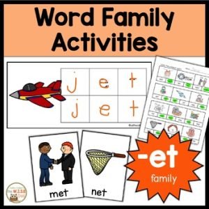 et Word Family Activities Worksheets & Centers Onset and Rime Science of Reading